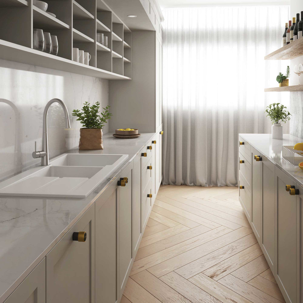 Oros 1160 Arqstone sink - White, No Taphole