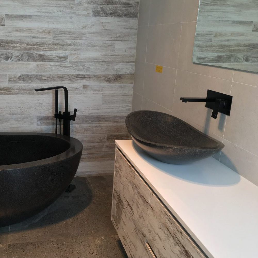 Boat Above Counter Stone Basin - Black Onyx