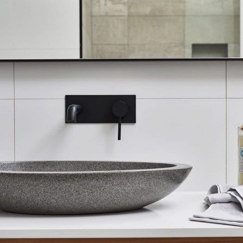 Vivian Above Counter Stone Basin - Charcoal
