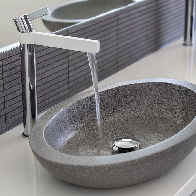 Vivian Above Counter Stone Basin - Grey