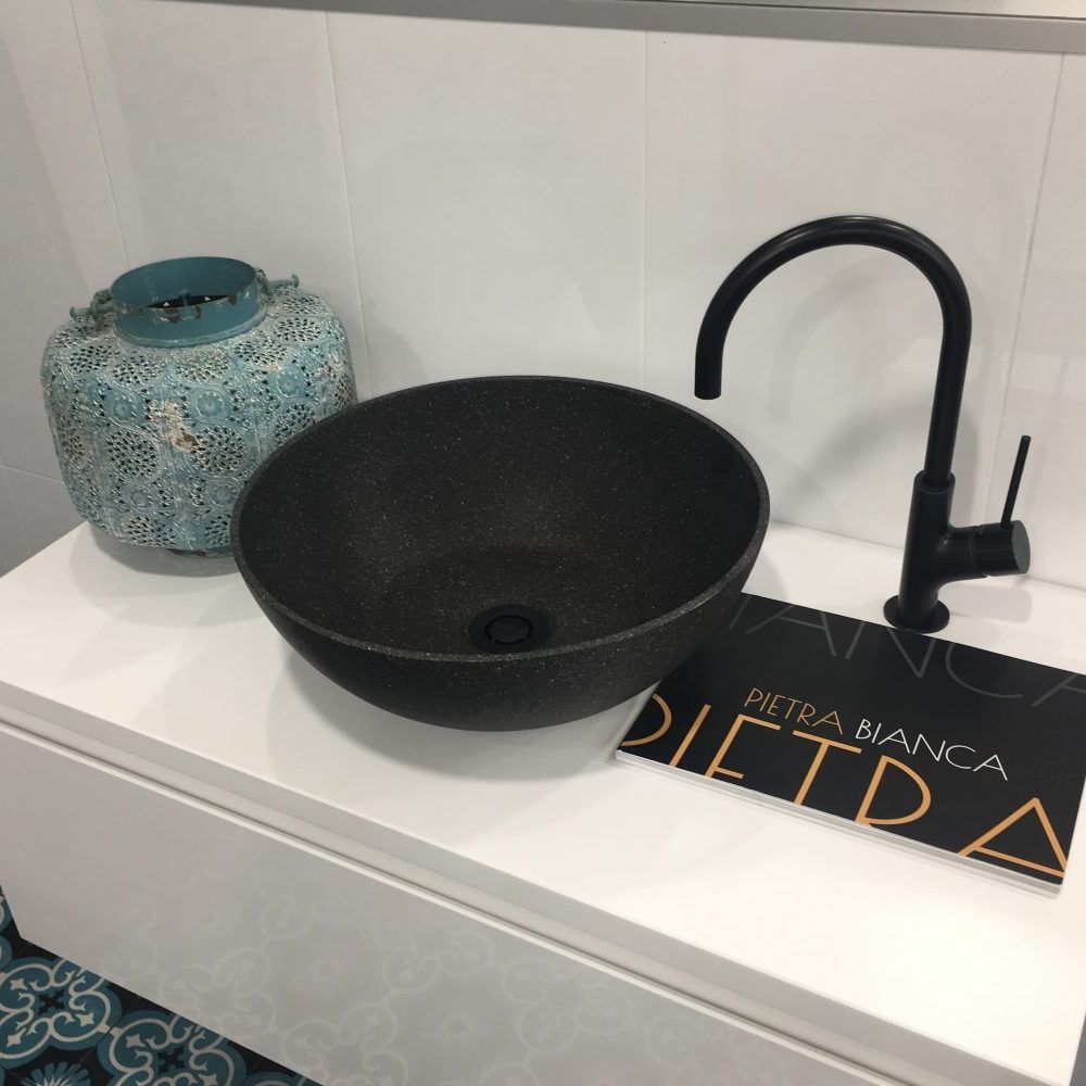 Sarah Above Counter Stone Basin - Charcoal