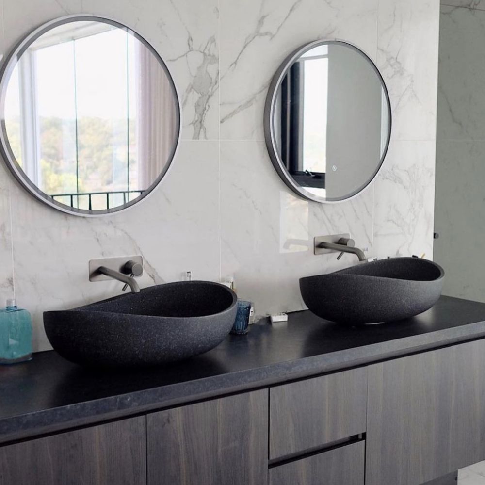 Onda Above Counter Stone Basin - Black Onyx