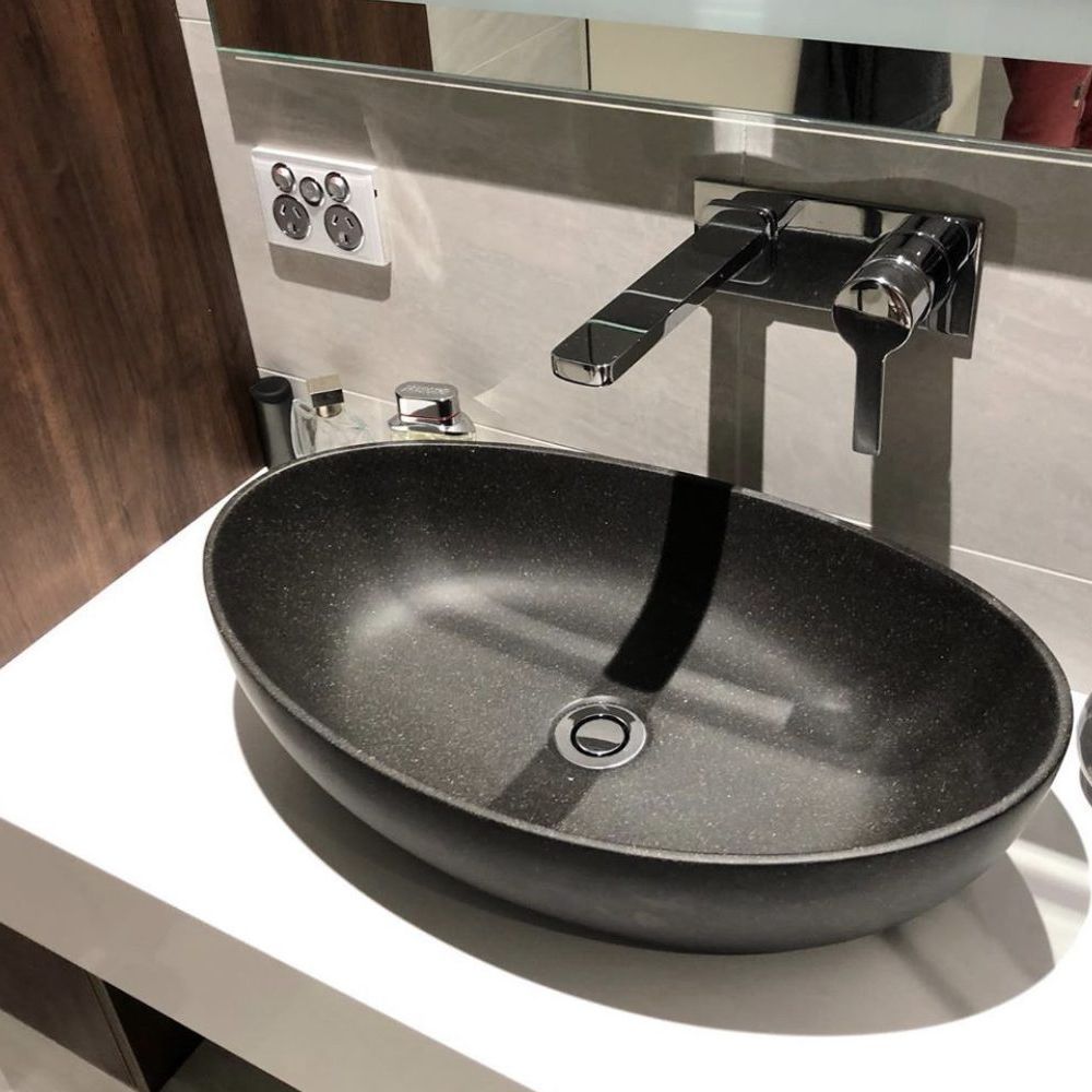 Mila Above Counter Stone Basin - Black