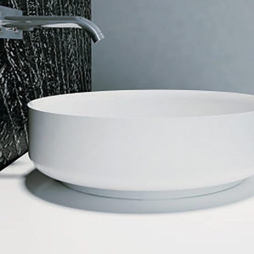 Georgia 450mm Above Counter Stone Basin - Matte White