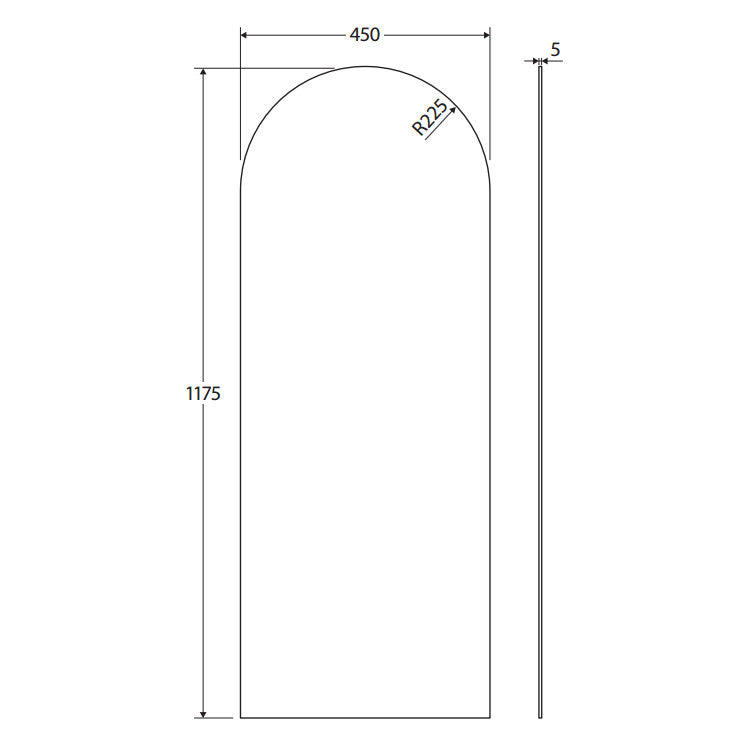 Arch Mirror - 450 x 1175mm