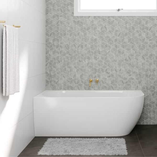 Polino 1600mm Gloss White Corner Bath - Left