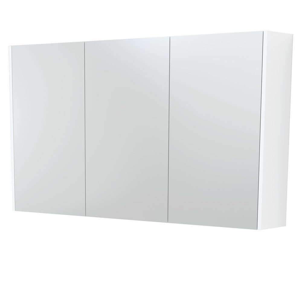 1200 Mirror Cabinet with Satin White Side Panels