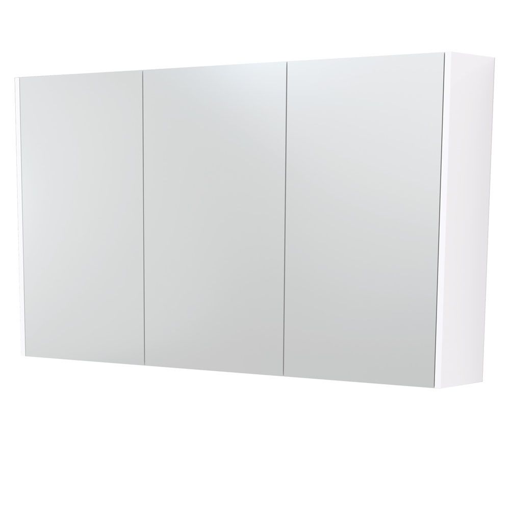1200 Mirror Cabinet with Gloss White Side Panels