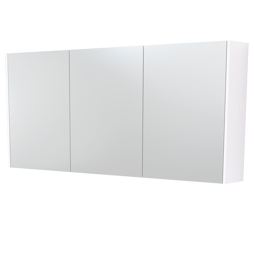 1500 Mirror Cabinet with Gloss White Side Panels