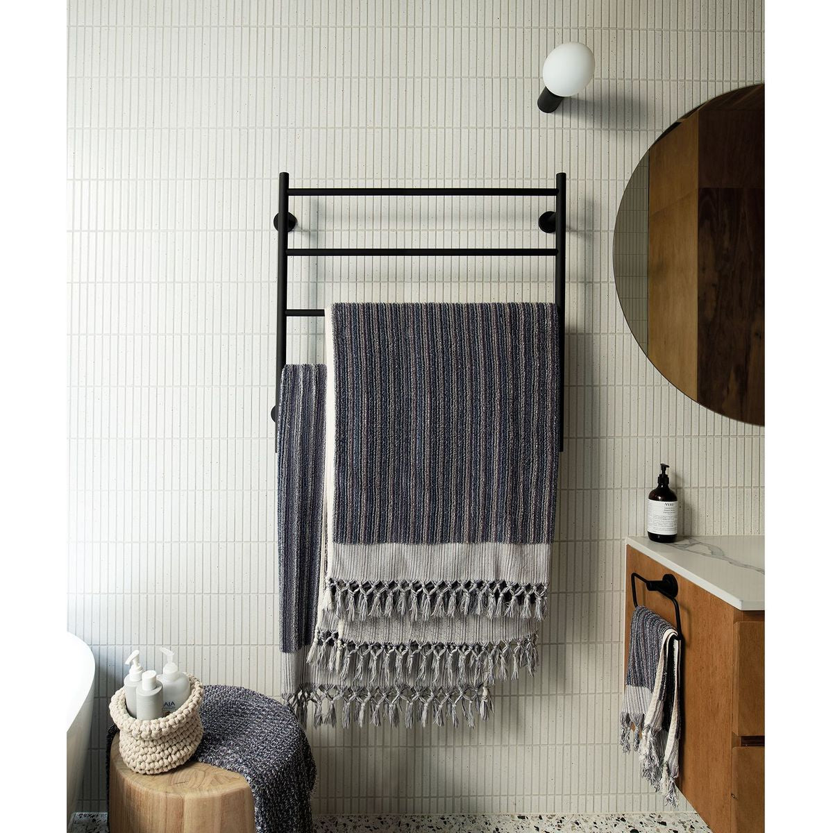Radii Heated Towel Ladder 750mm x 740mm - Matte Black