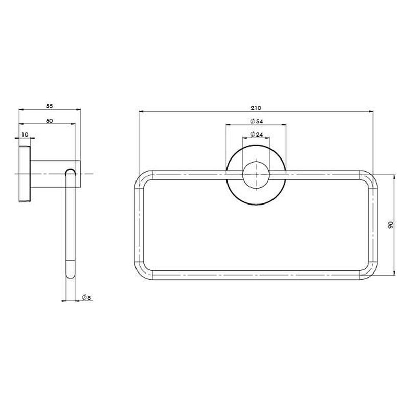 Radii SS 316 Hand Towel Holder Round Plate