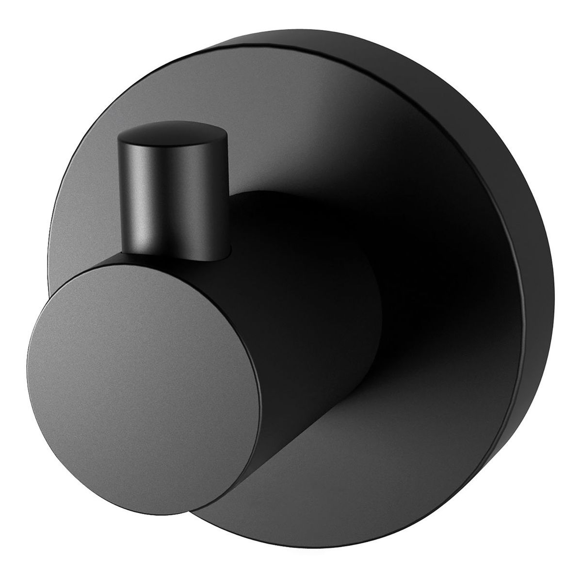 Radii Robe Hook Round Plate - Matte Black