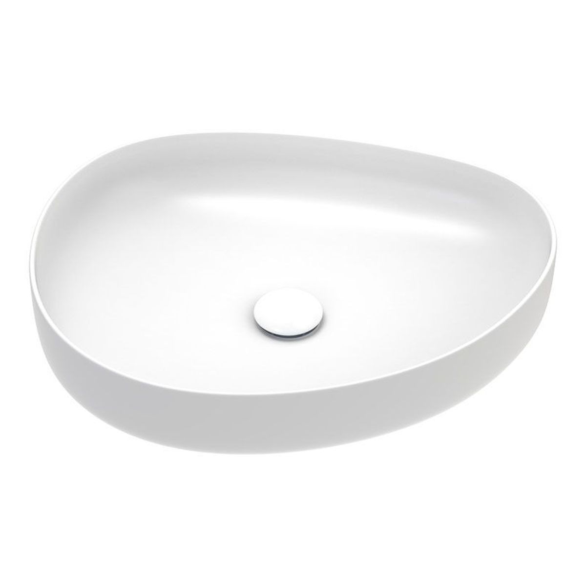 Pebble Medium Above Counter Basin, Matte White