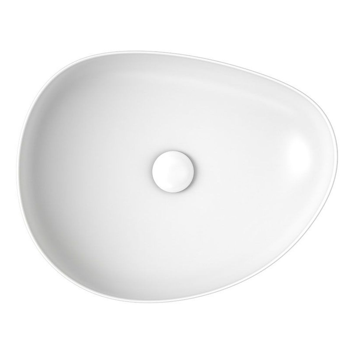 Pebble Medium Above Counter Basin, Matte White