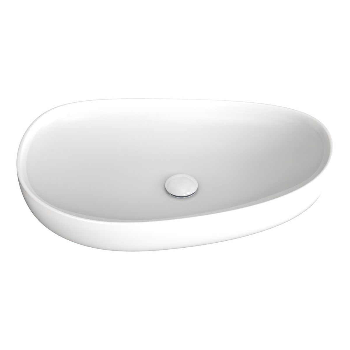 Pebble Large Above Counter Basin, Gloss White
