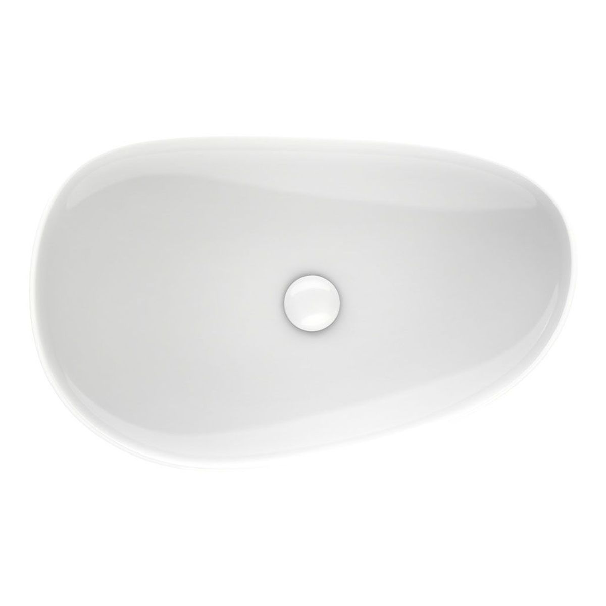 Pebble Large Above Counter Basin, Gloss White
