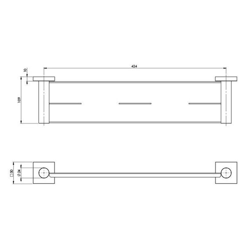 Radii Metal Shelf Square Plate - Brushed Carbon