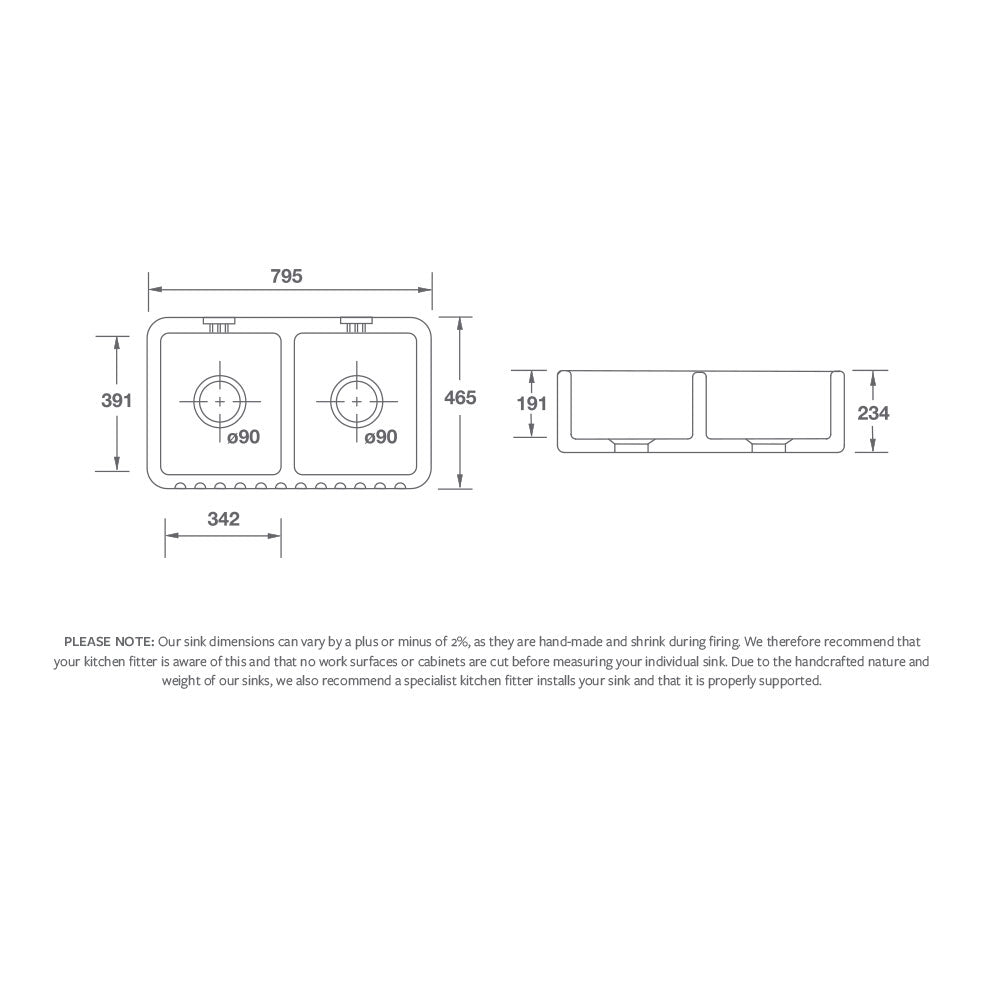 Shaws Ribchester 800 Sink