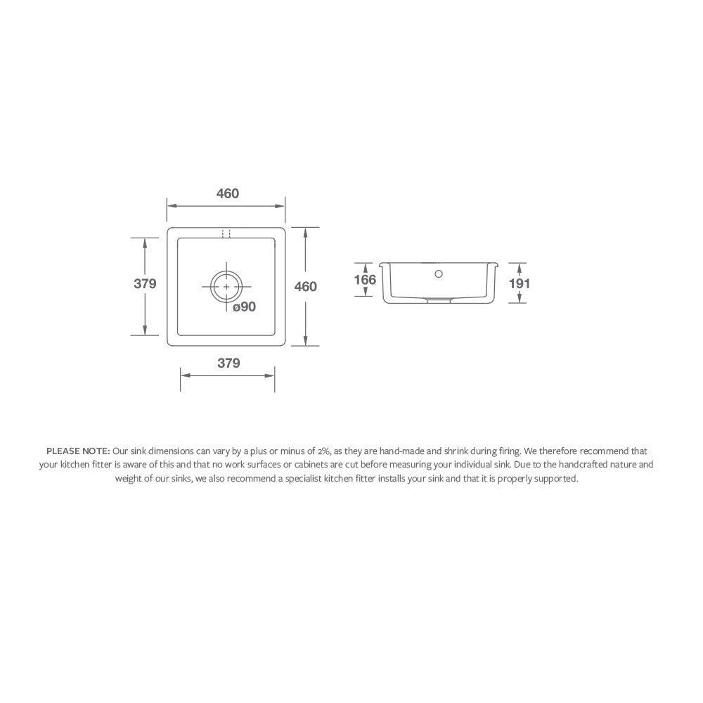 Shaws Square Inset Undermount Sink