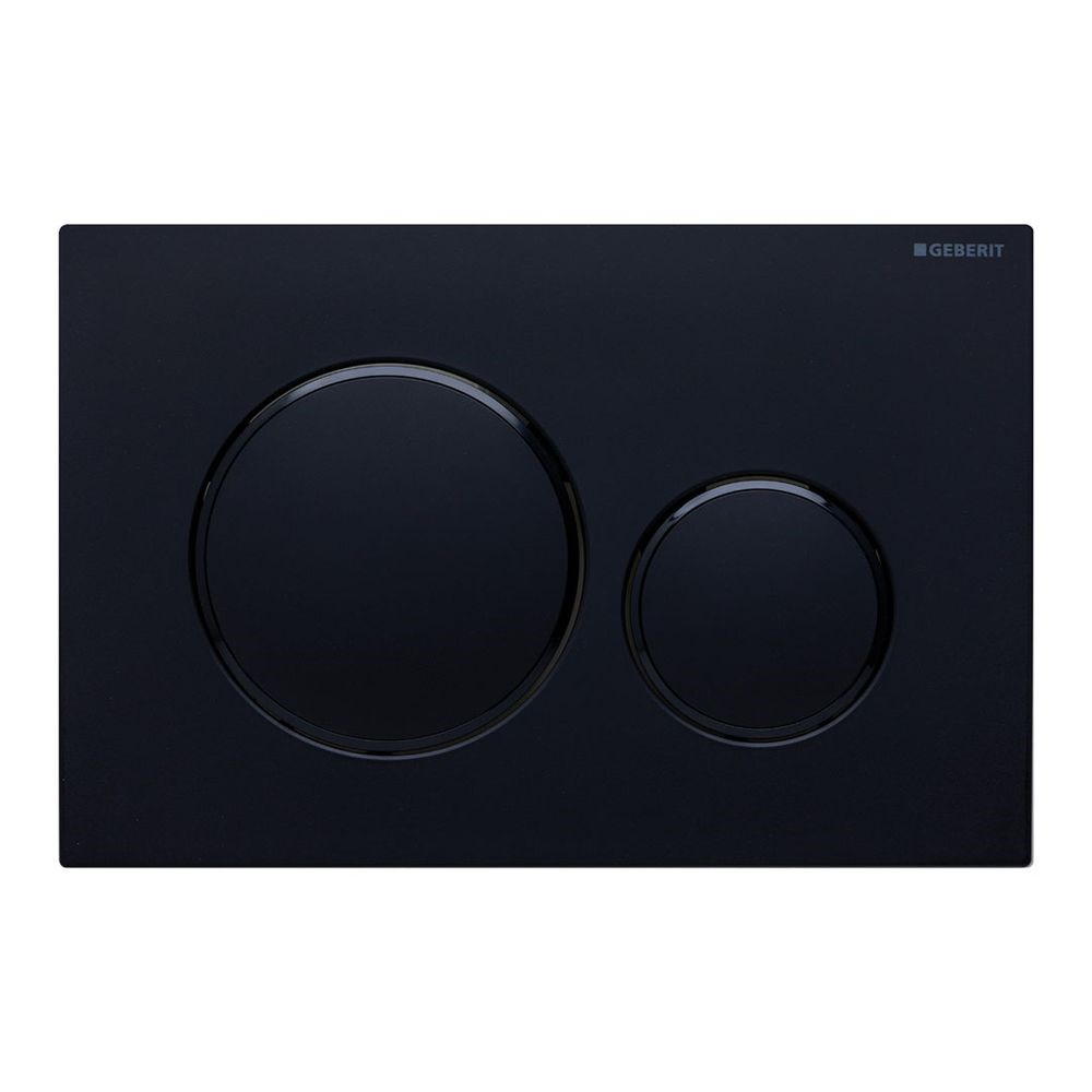 GEBERIT Sigma 20 Round Button Flush Plate, Matte Black