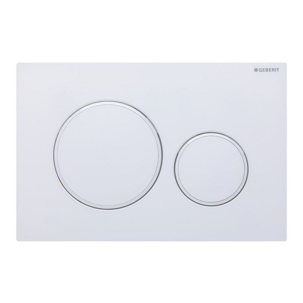 GEBERIT Sigma 20 Round Button Flush Plate, Matte White
