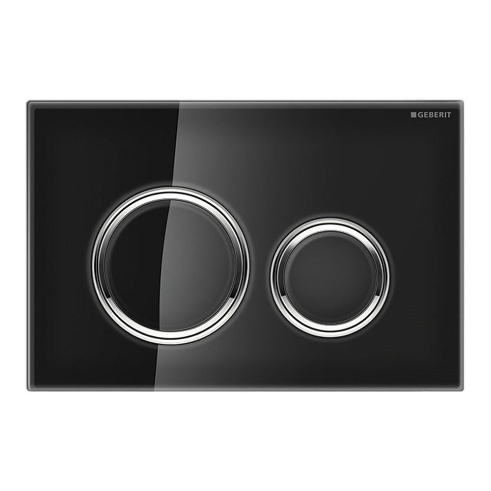 GEBERIT Sigma 21 Round Button Flush Plate, Black
