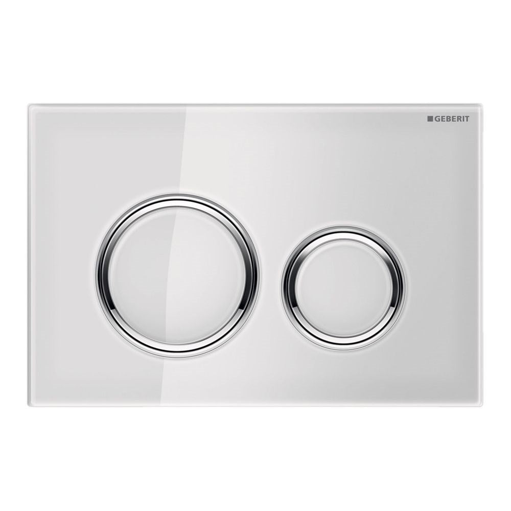 GEBERIT Sigma 21 Round Button Flush Plate, White
