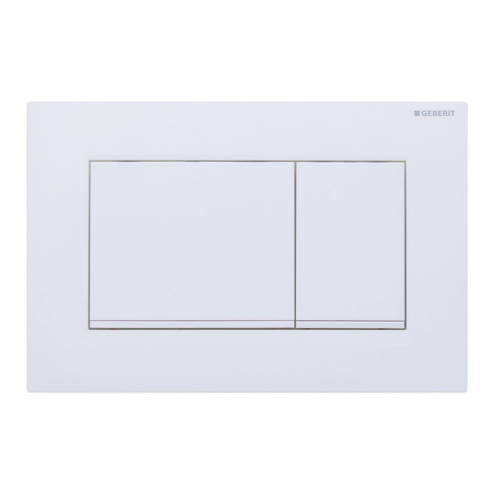 GEBERIT Sigma 30 Rectangular Button Flush Plate, Matte White