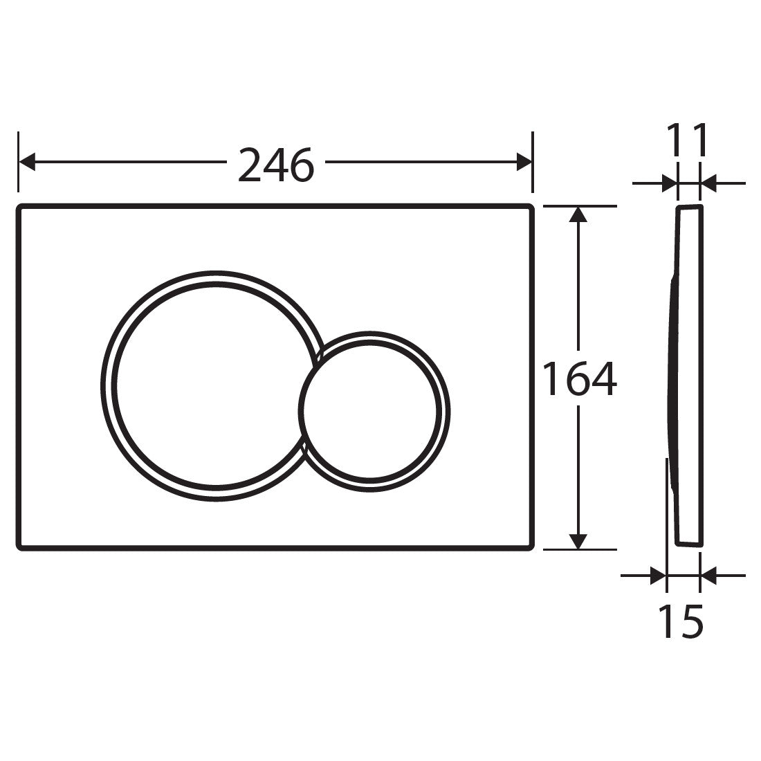 Fienza Sigma Round Button Flush Plate, Brushed Copper