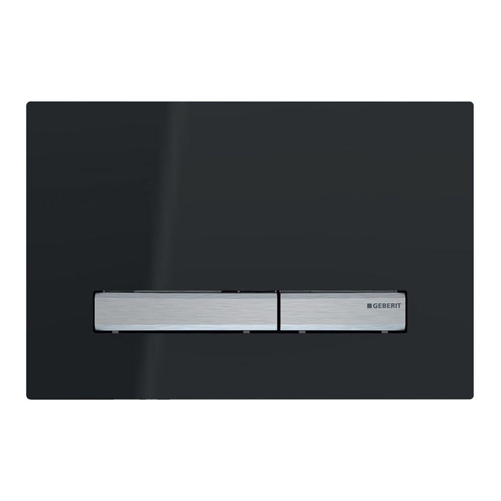 GEBERIT Sigma 50 Rectangular Button Flush Plate, Black
