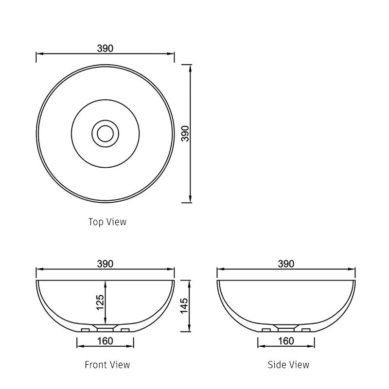 London Solid Surface Round Basin - Matte White