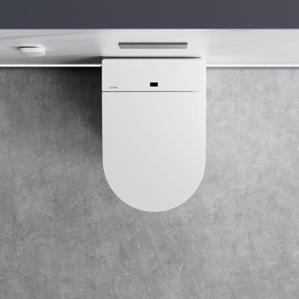 Sesto Inwall Cistern Wall Hung Smart Toilet With Brushed Gold Flush Plate