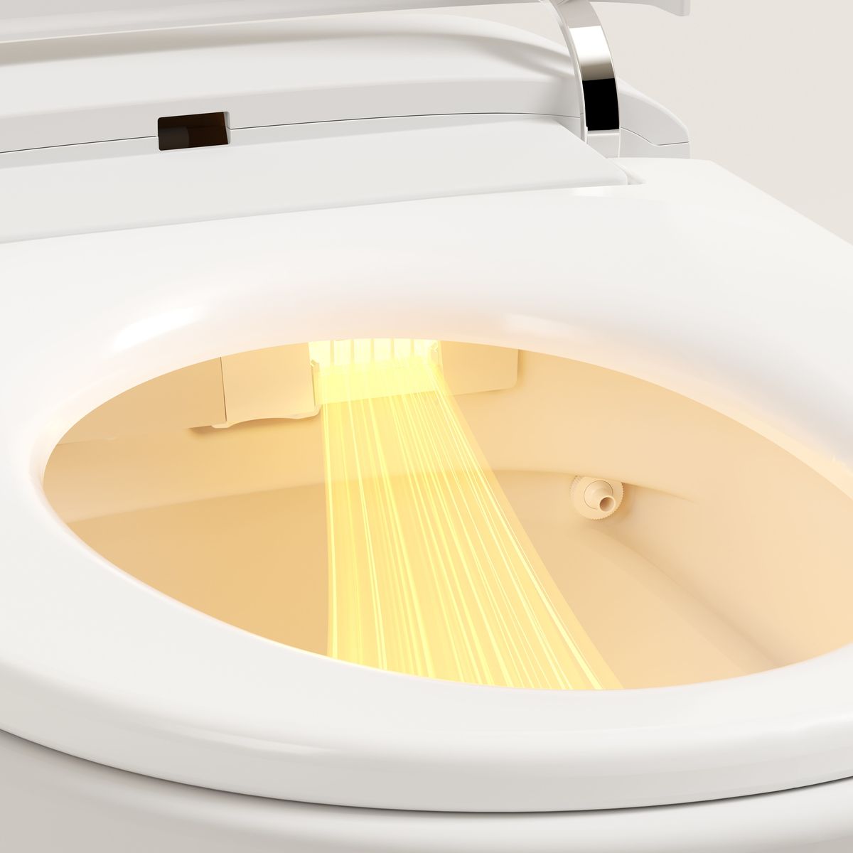 Autolux Inwall Cistern Floor Pan Smart Toilet With Gun Metal Flush Plate