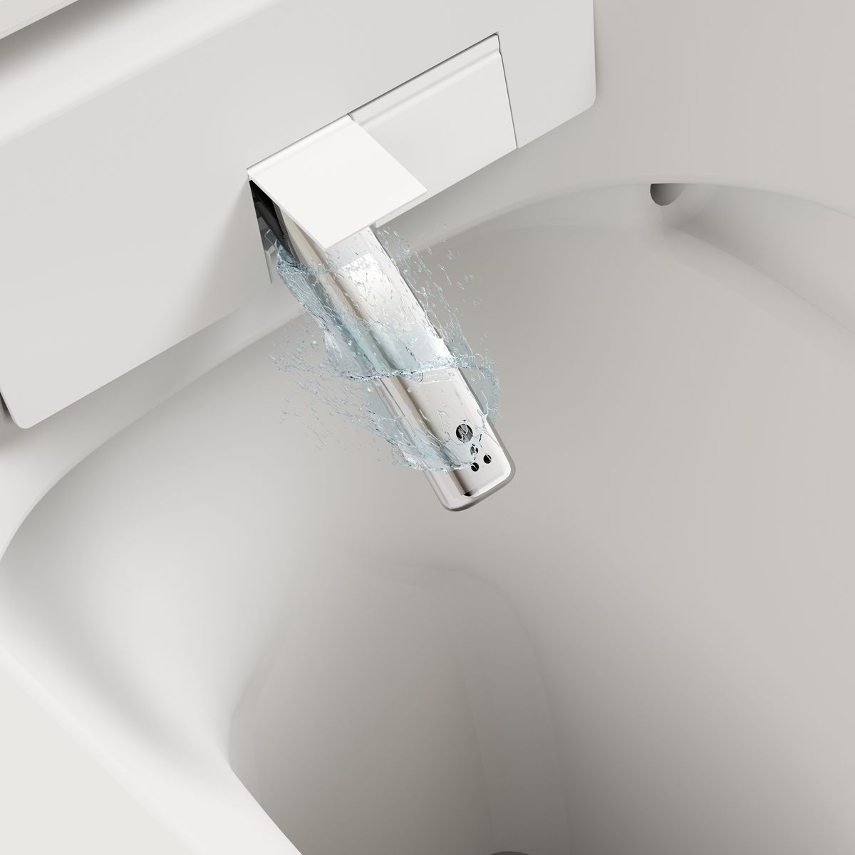 Autolux Inwall Cistern Floor Pan Smart Toilet With Matte Black Flush Plate