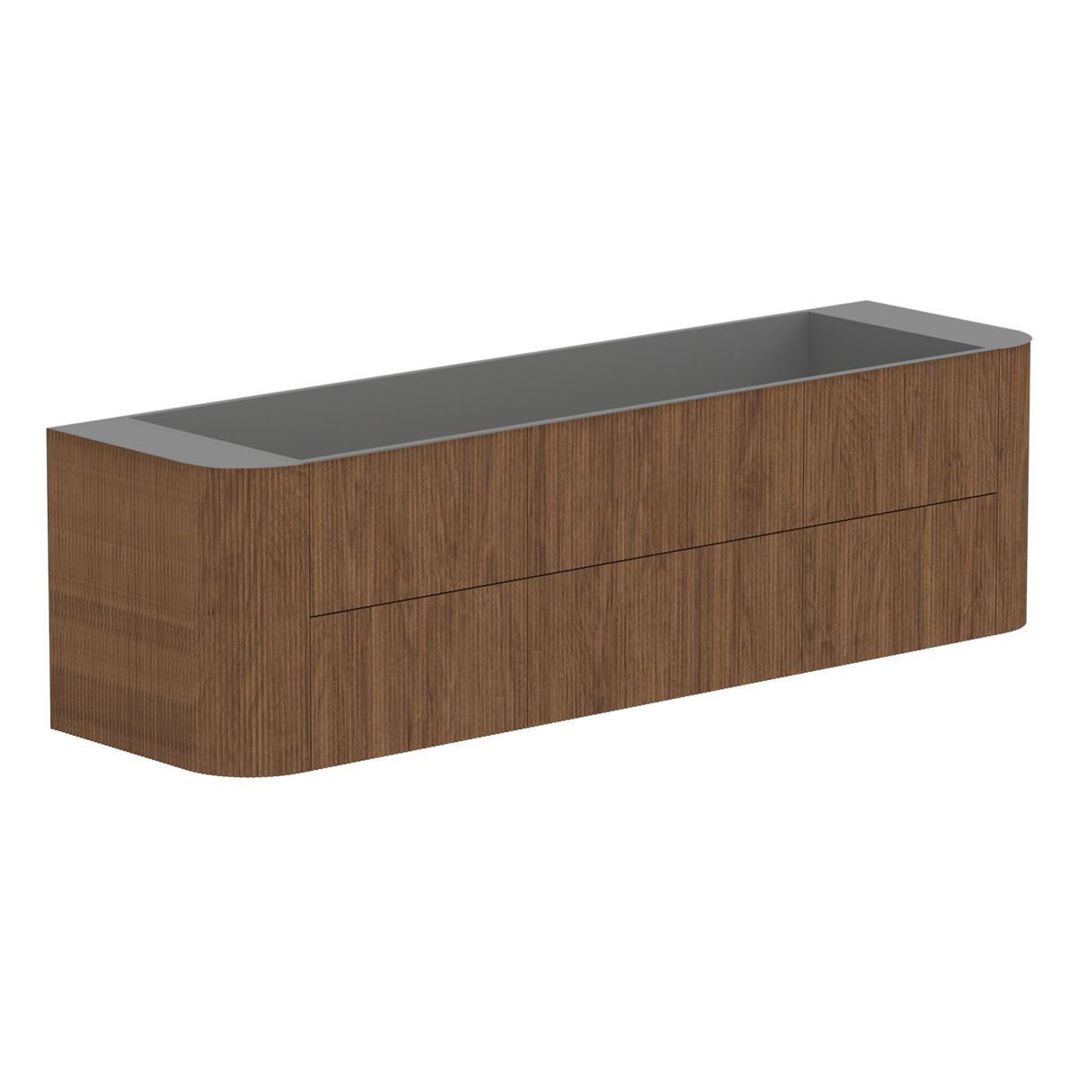 Thirroul Florentine Walnut 1800 Wall Hung Vanity, Centre Bowl