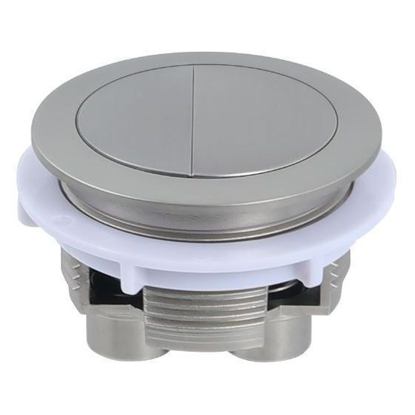 Round Brushed Nickel Flush Button