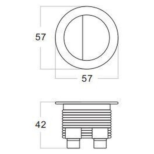 Round Brushed Nickel Flush Button