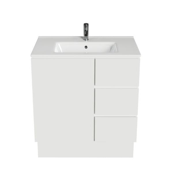 Tirolo 750 Ensuite Vanity Kicker Right Drawers & VC Top Gloss White