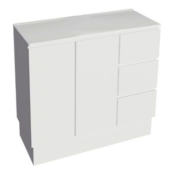 Tirolo 900 Ensuite Vanity Kicker Cabinet Only Gloss White