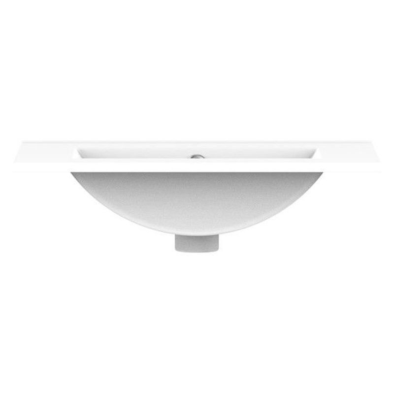 Glacier Ceramic Moulded Top 600mm Centre Bowl 0 Tap Hole in Gloss White