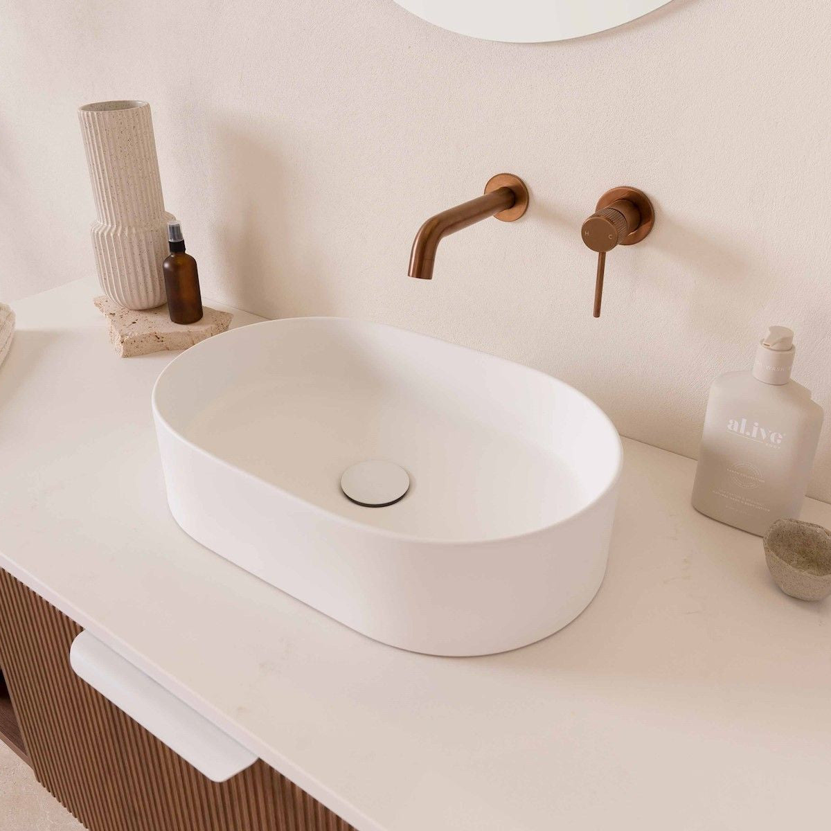 Patty Above Counter Basin in Matte White