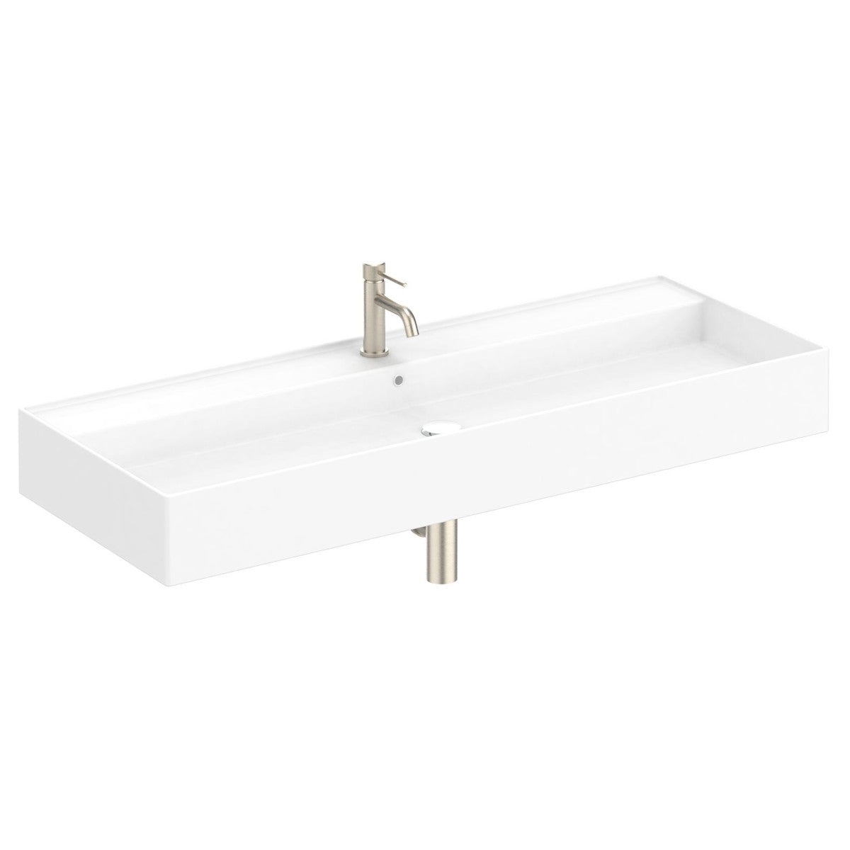 Teorema 1200 Wall Hung Basin Full Bowl in Gloss White
