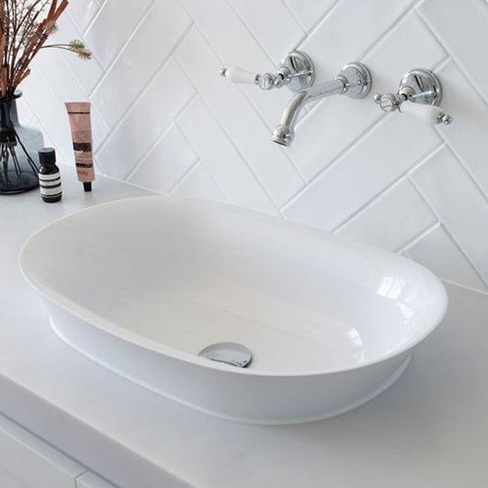 Rise Semi-Inset Basin in Matte White