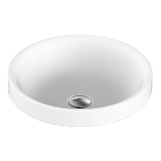 Adp Respect 400 Wide Solid Surface Semi-Inset Basin - Matte White