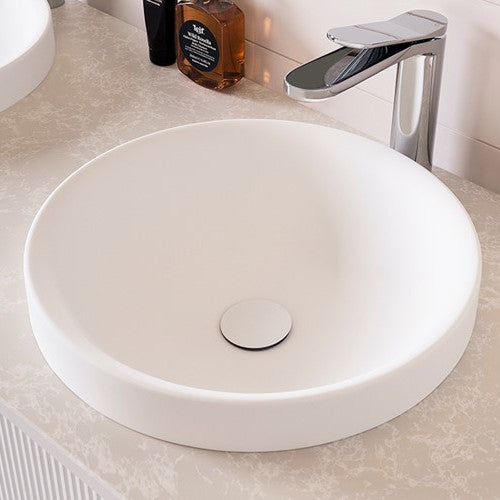 Adp Respect 400 Wide Solid Surface Semi-Inset Basin - Matte White