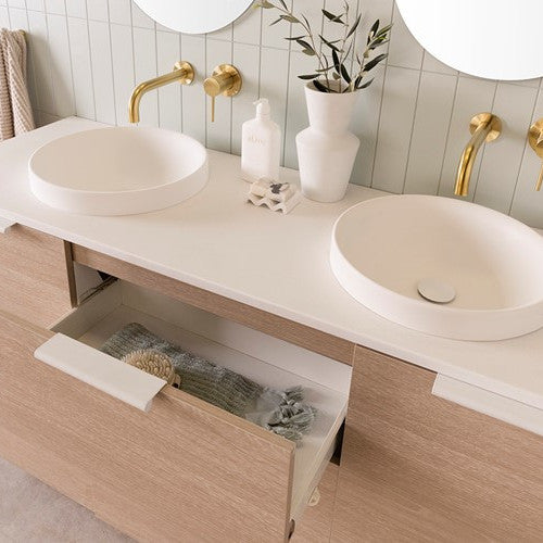 Adp Respect 400 Wide Solid Surface Semi-Inset Basin - Matte White