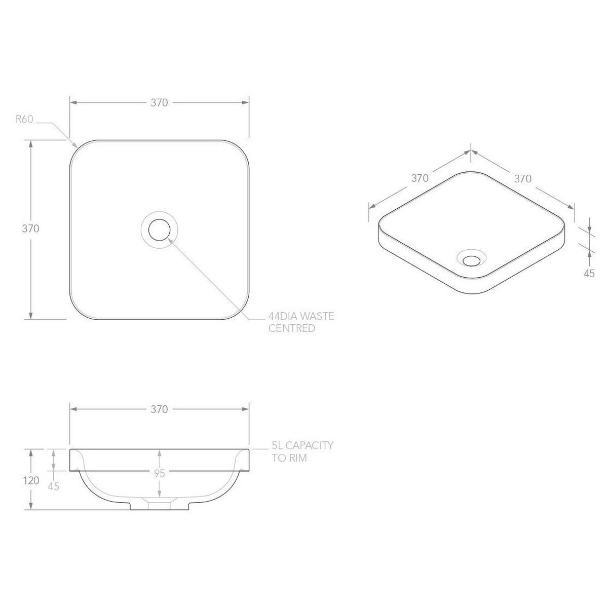 Truth Semi-Inset Basin in Matte White