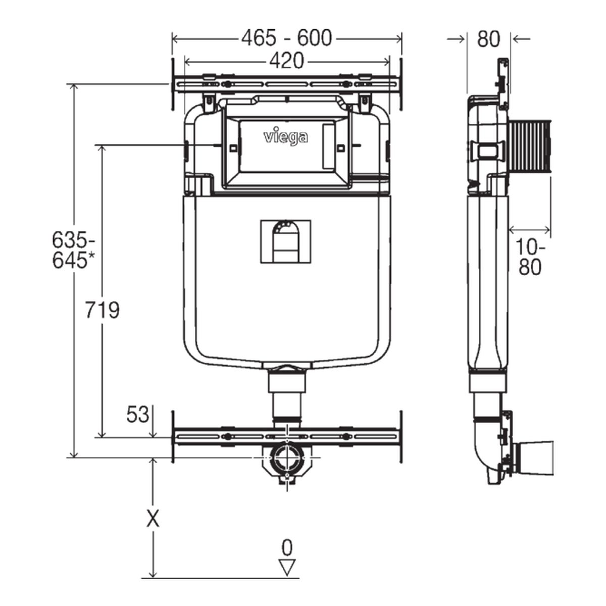 Viega Prevista Pure In-Wall Cistern for Wall Faced Pans