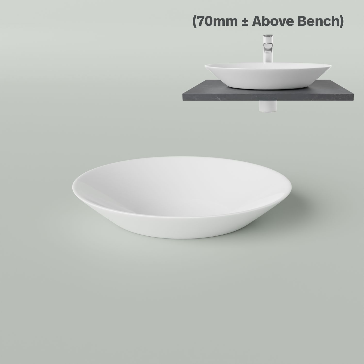 Vaso Above Counter Basin - White