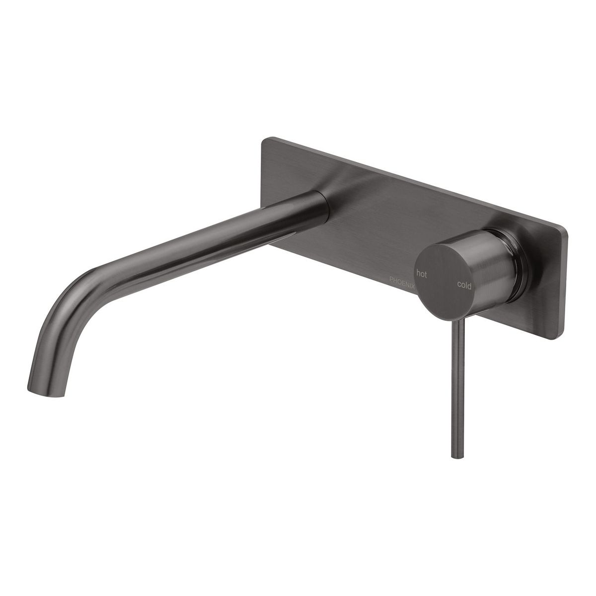 Vivid Slimline Wall Basin Mixer Set 230mm Curved - Brushed Carbon